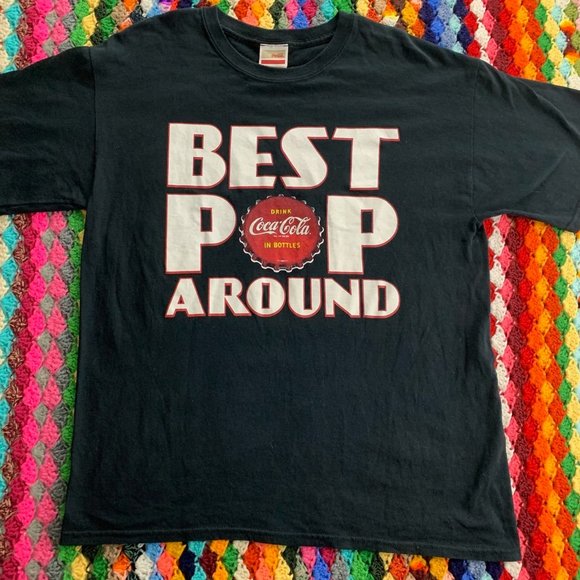 Y2K 2010s Coca-Cola Best Pop Around Dad Joke Oversized Soda Graphic Tee - Picture 6 of 11